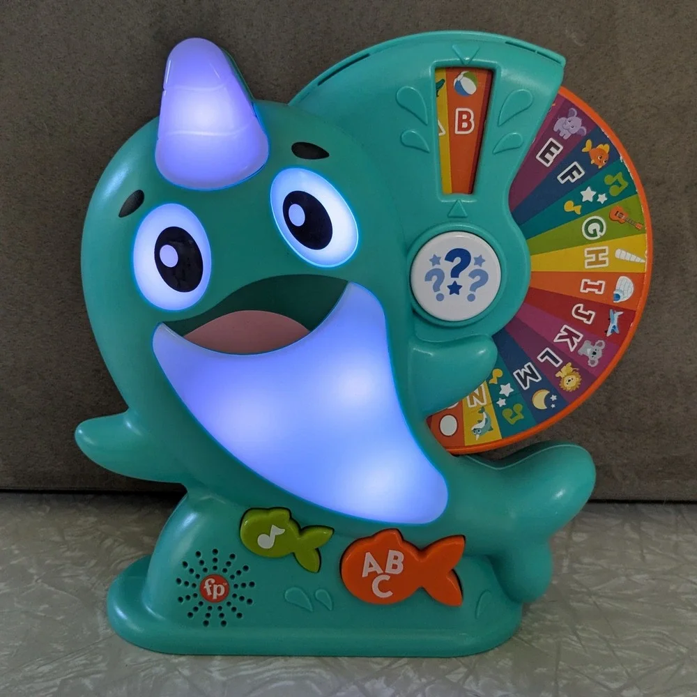 Fisher Price Linkimals Learning Narwhal Interactive Toddler Toy - WORKS!